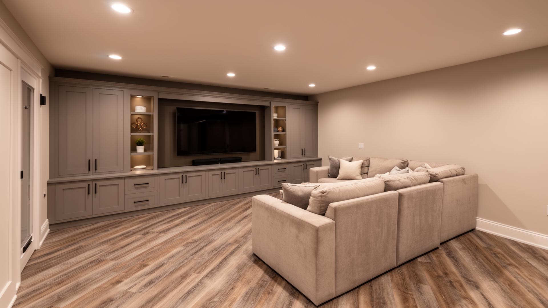 Finished basement living space