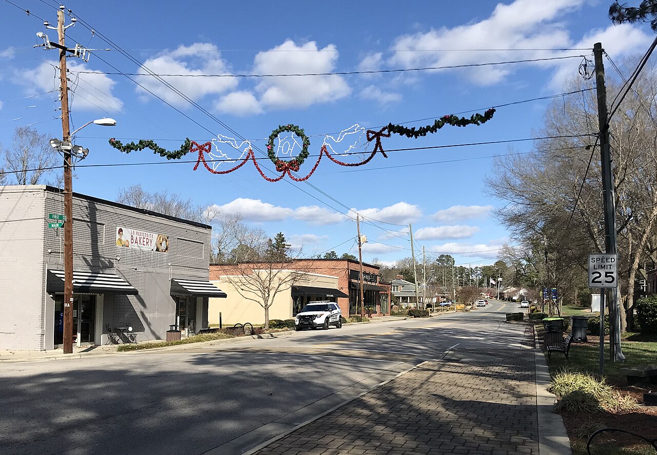 Shops along First Avenue in historic downtown Knightdale