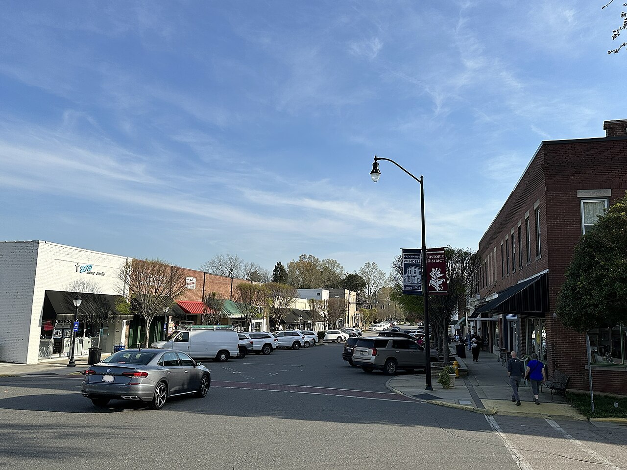 Main Street storefronts in downtown Wendell
